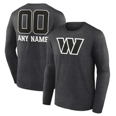 Washington Commanders  Personalized Name & Number Monochrome Long Sleeve T-Shirt