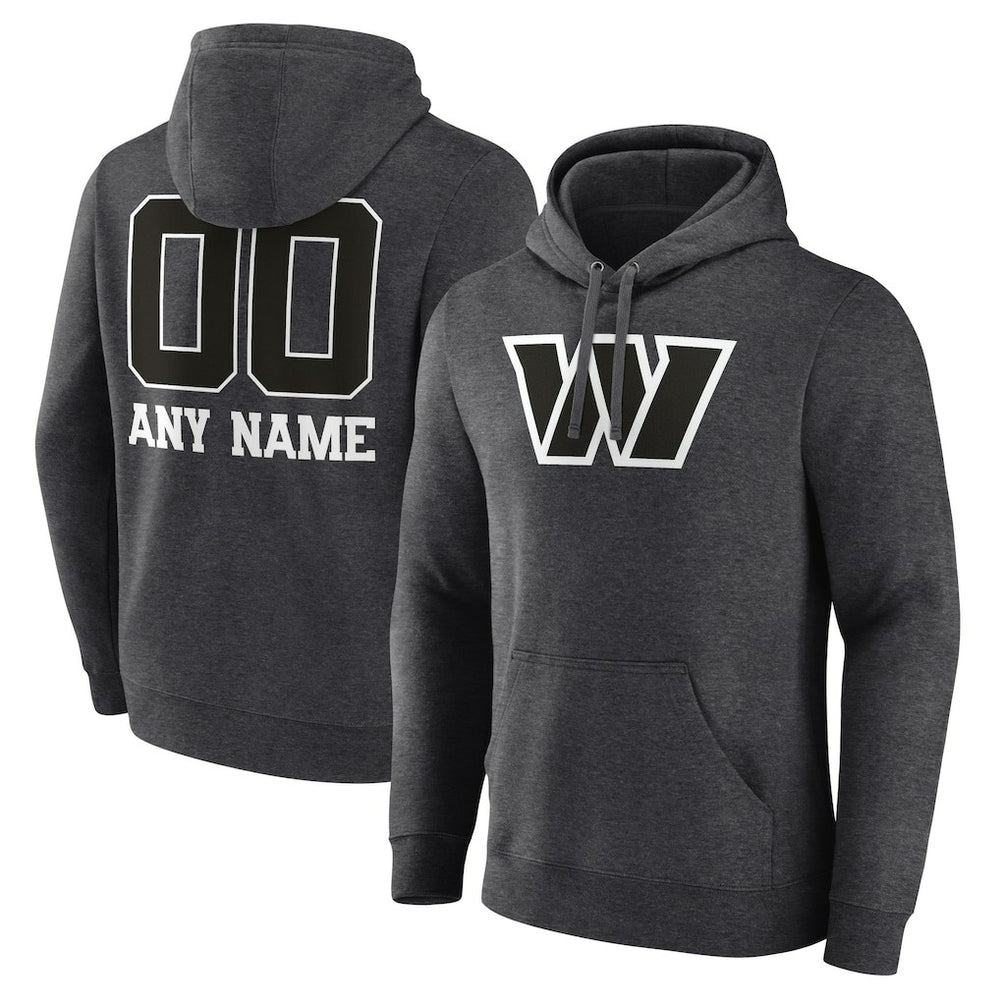 Washington Commanders  Personalized Name & Number Monochrome Pullover Hoodie