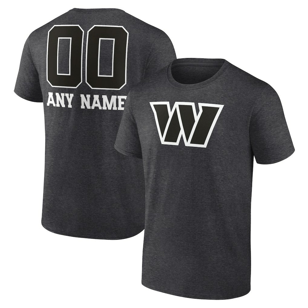 Washington Commanders  Personalized Name & Number Monochrome T-Shirt