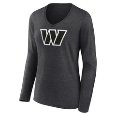Washington Commanders  Women's Personalized Name & Number Monochrome V-neck T-Shirt