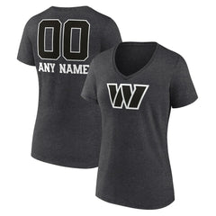 Washington Commanders  Women's Personalized Name & Number Monochrome V-Neck Long Sleeve T-Shirt