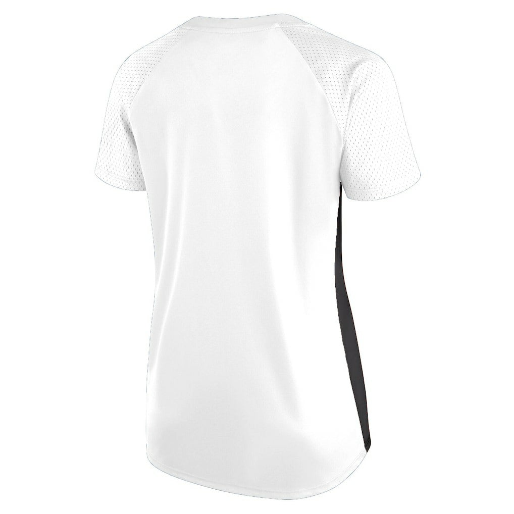 New Orleans Saints Fanatics Women's Plus Size Glitter Lace-Up V- Neck T-Shirt