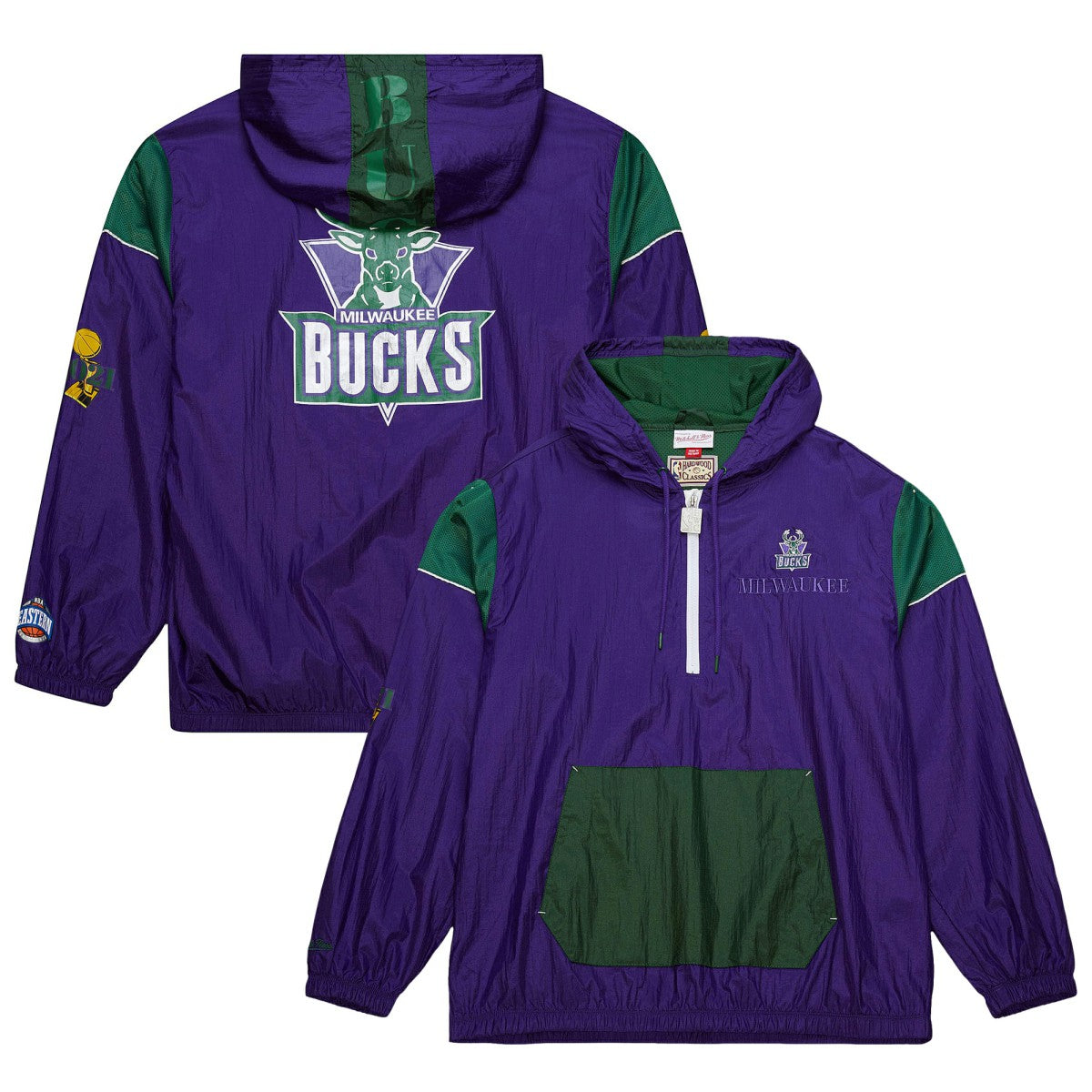 Milwaukee Bucks Unisex Hardwood Classics Team OG 3.0 Anorak Half-Zip Windbreaker Jacket Discount
