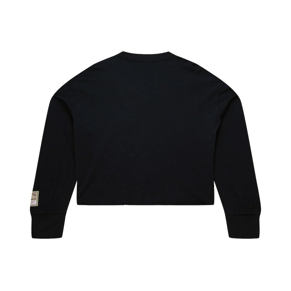 Philadelphia 76ers Women's Hardwood Classics Studded Boxy Cropped Long Sleeve T-Shirt Online