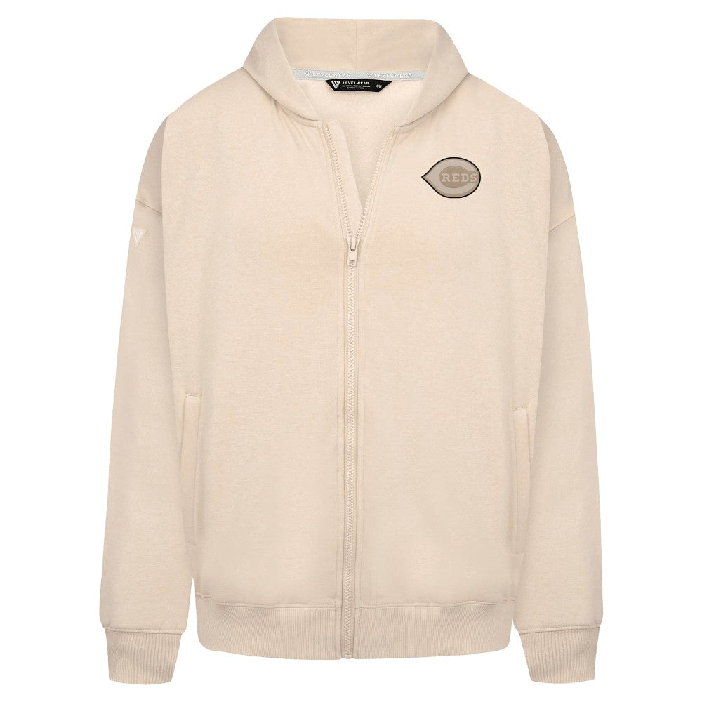 Cincinnati Reds Levelwear Uphill Oversized Full-Zip Hoodie | MLB Shop