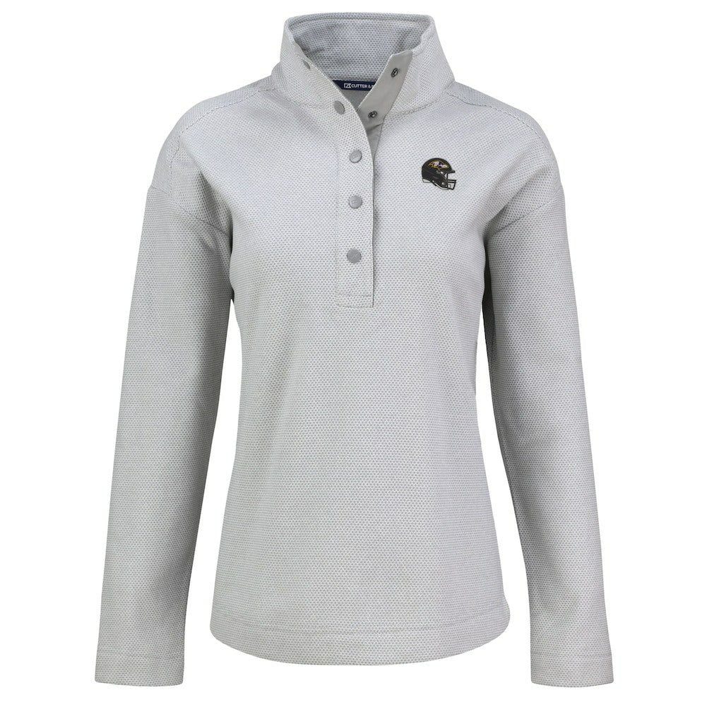 Baltimore Ravens  Cutter & Buck Women's Hunts Point Eco Half-Snap Sweatshirt