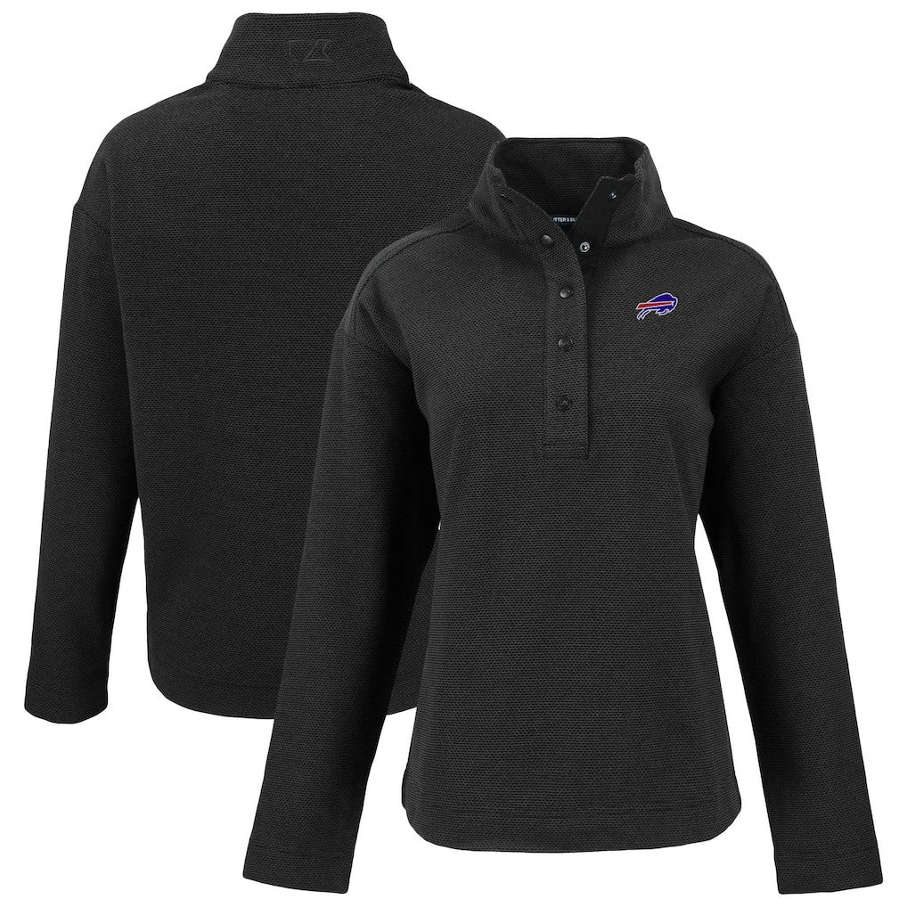 Buffalo Bills  Cutter & Buck Women's Hunts Point Eco Half-Snap Sweatshirt