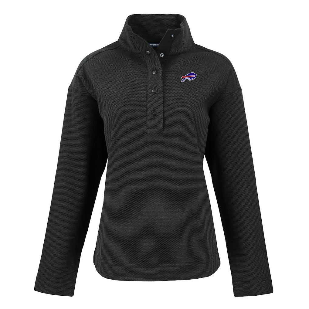 Buffalo Bills  Cutter & Buck Women's Hunts Point Eco Half-Snap Sweatshirt