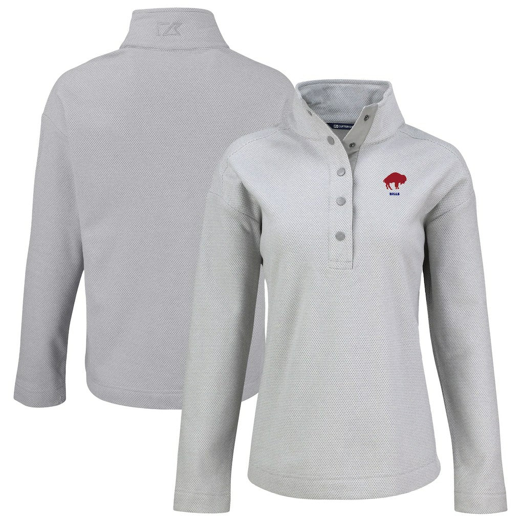 Buffalo Bills  Cutter & Buck Women's Hunts Point Eco Half-Snap Sweatshirt