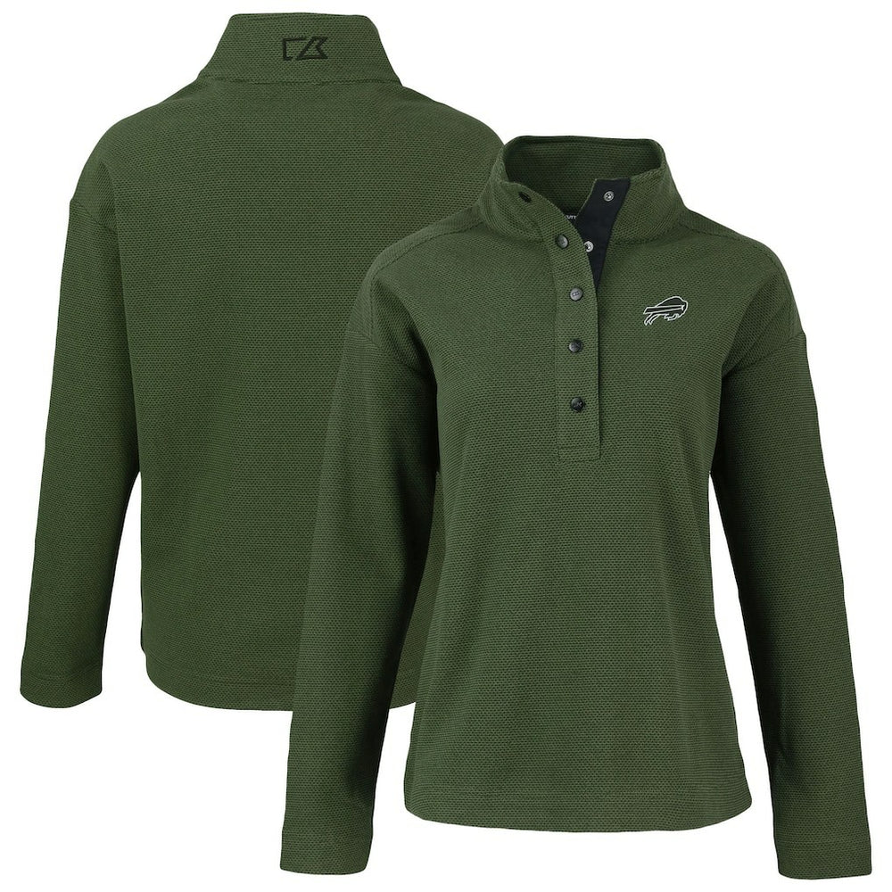 Buffalo Bills  Cutter & Buck Women's Hunts Point Eco Half-Snap Sweatshirt