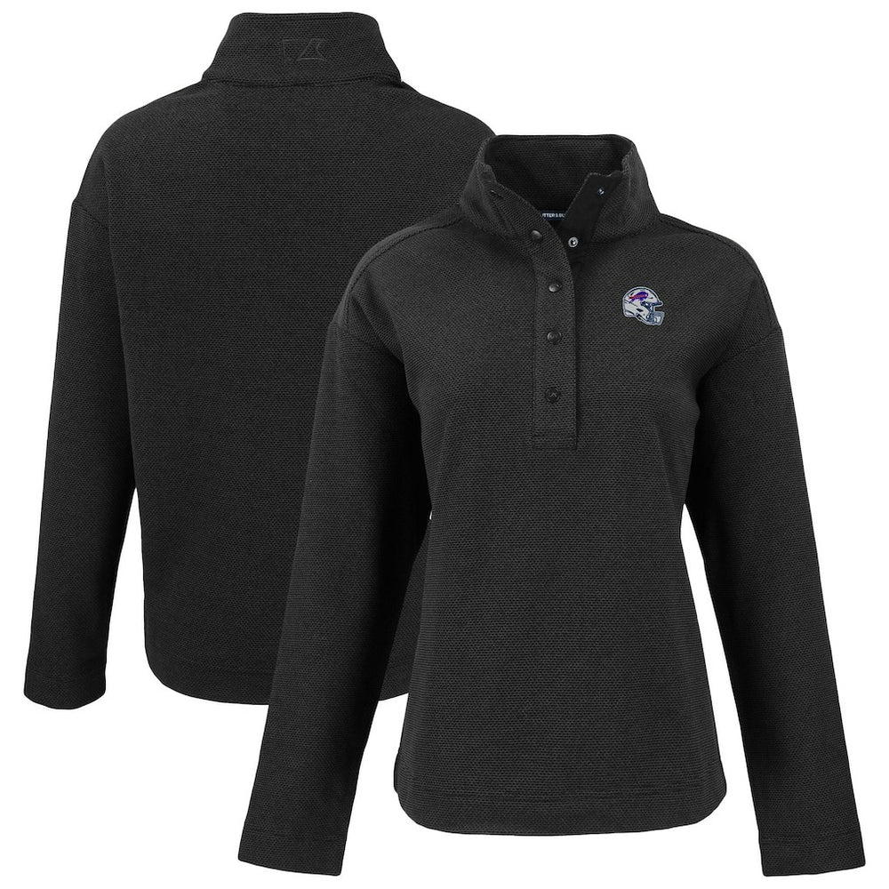 Buffalo Bills  Cutter & Buck Women's Hunts Point Eco Half-Snap Sweatshirt