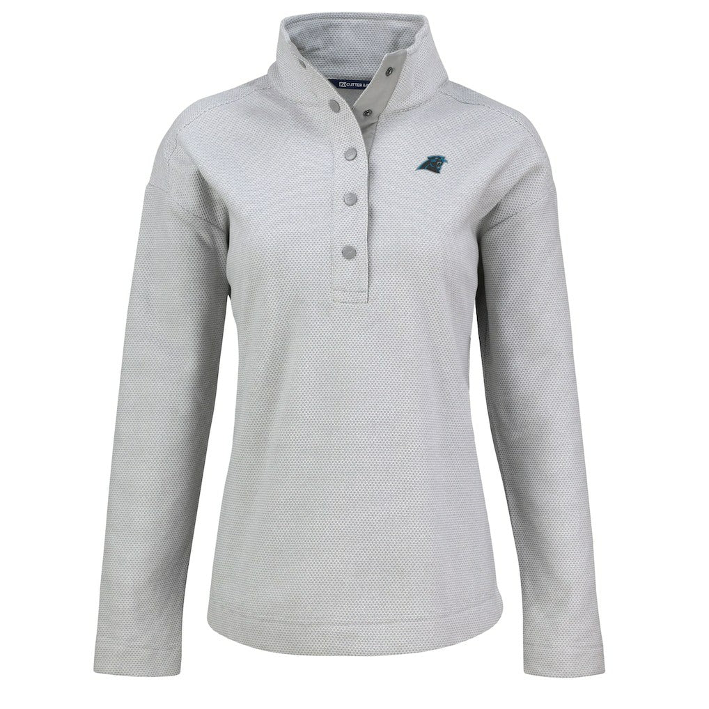 Carolina Panthers  Cutter & Buck Women's Hunts Point Eco Half-Snap Sweatshirt