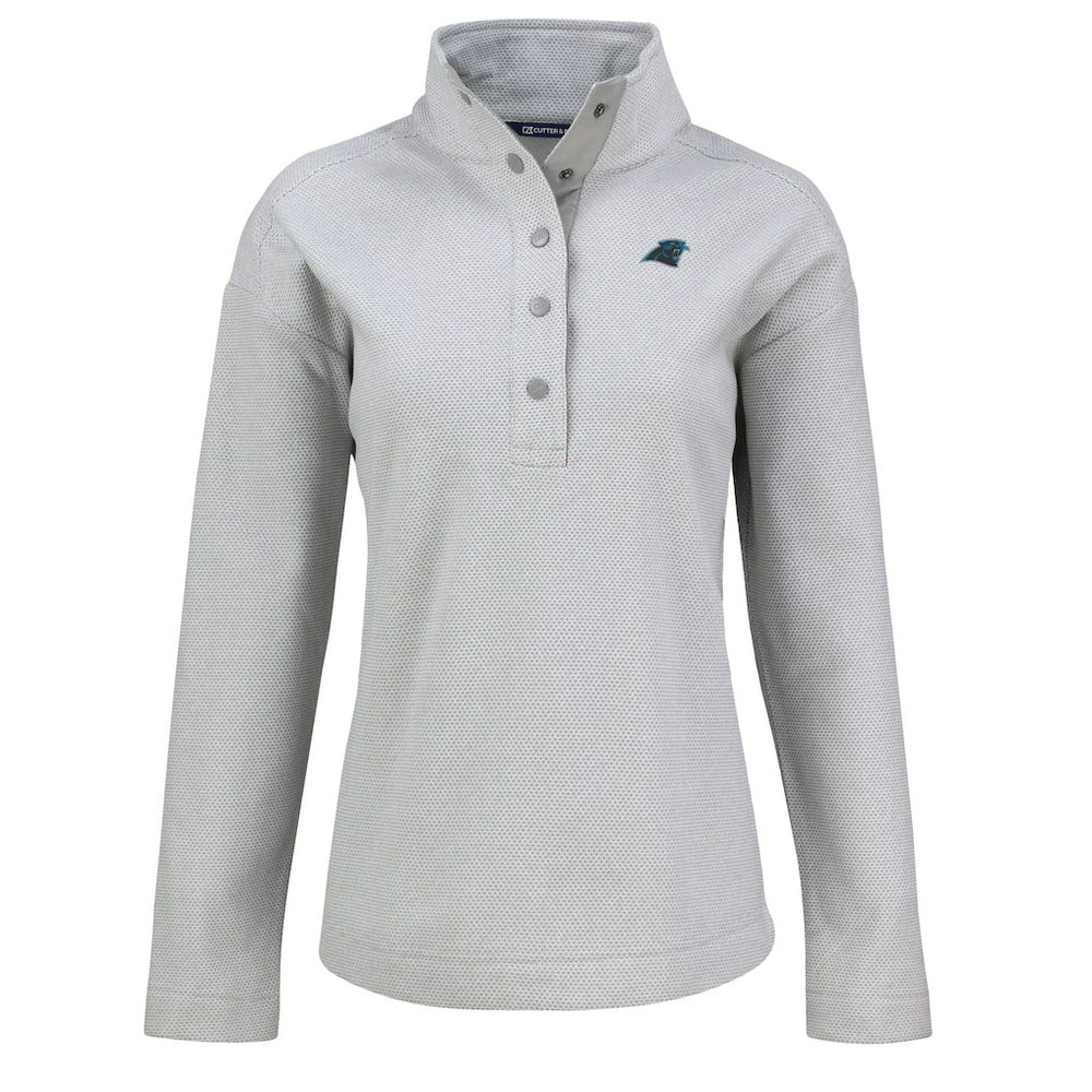 Carolina Panthers  Cutter & Buck Women's Hunts Point Eco Half-Snap Sweatshirt