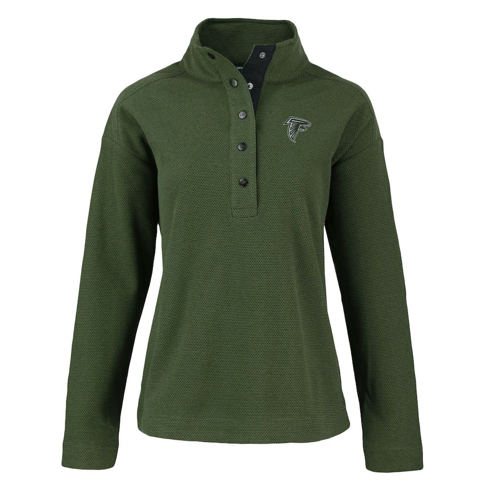 Atlanta Falcons  Cutter & Buck Women's Hunts Point Eco Half-Snap Sweatshirt