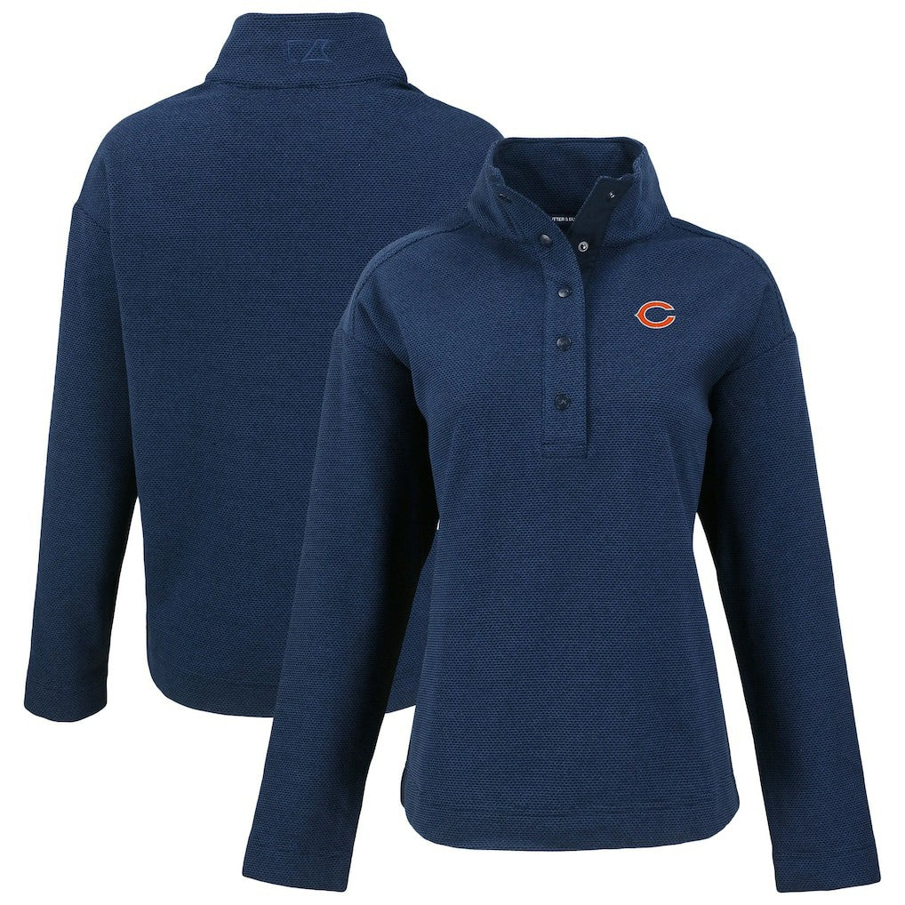 Chicago Bears  Cutter & Buck Women's Hunts Point Eco Half-Snap Sweatshirt