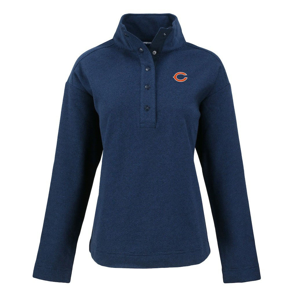 Chicago Bears  Cutter & Buck Women's Hunts Point Eco Half-Snap Sweatshirt