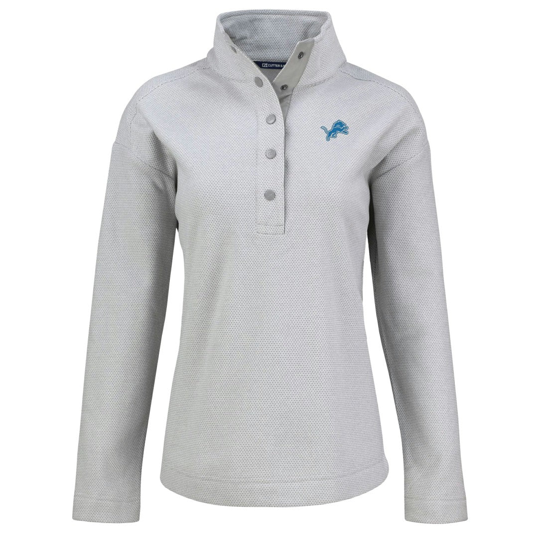 Detroit Lions  Cutter & Buck Women's Hunts Point Eco Half-Snap Sweatshirt