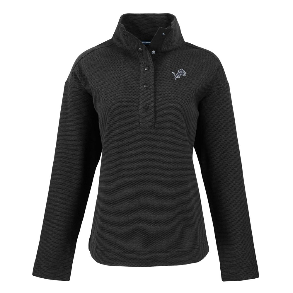 Detroit Lions  Cutter & Buck Women's Hunts Point Eco Half-Snap Sweatshirt