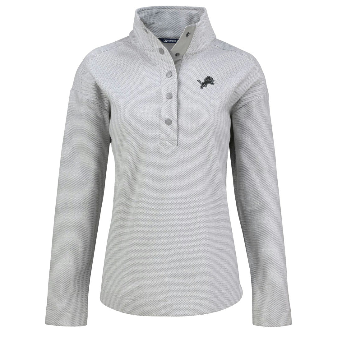 Detroit Lions  Cutter & Buck Women's Hunts Point Eco Half-Snap Sweatshirt