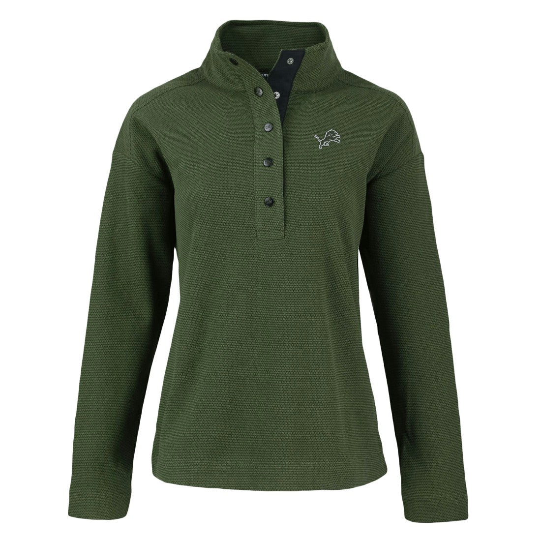 Detroit Lions  Cutter & Buck Women's Hunts Point Eco Half-Snap Sweatshirt