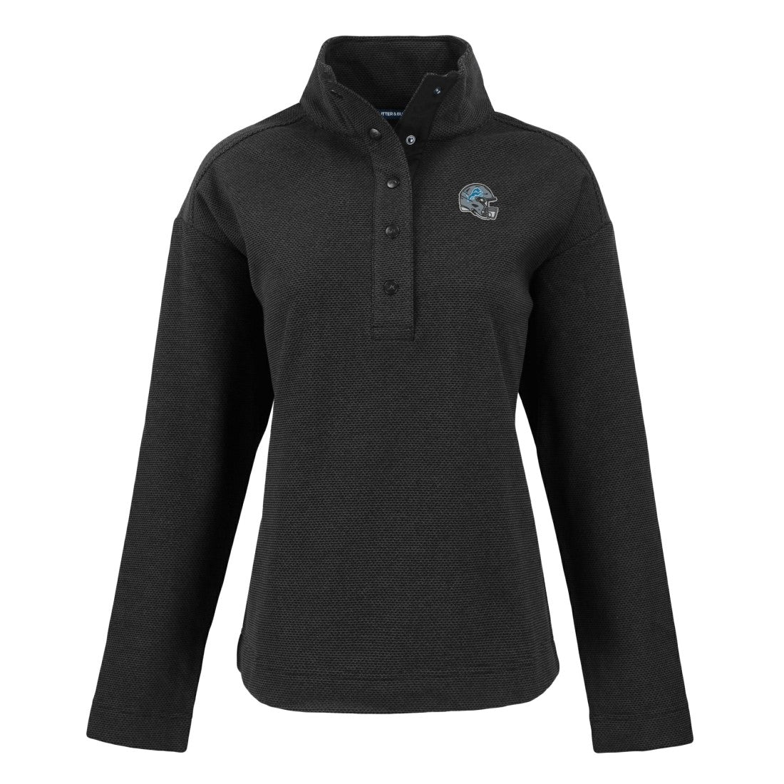 Detroit Lions  Cutter & Buck Women's Hunts Point Eco Half-Snap Sweatshirt