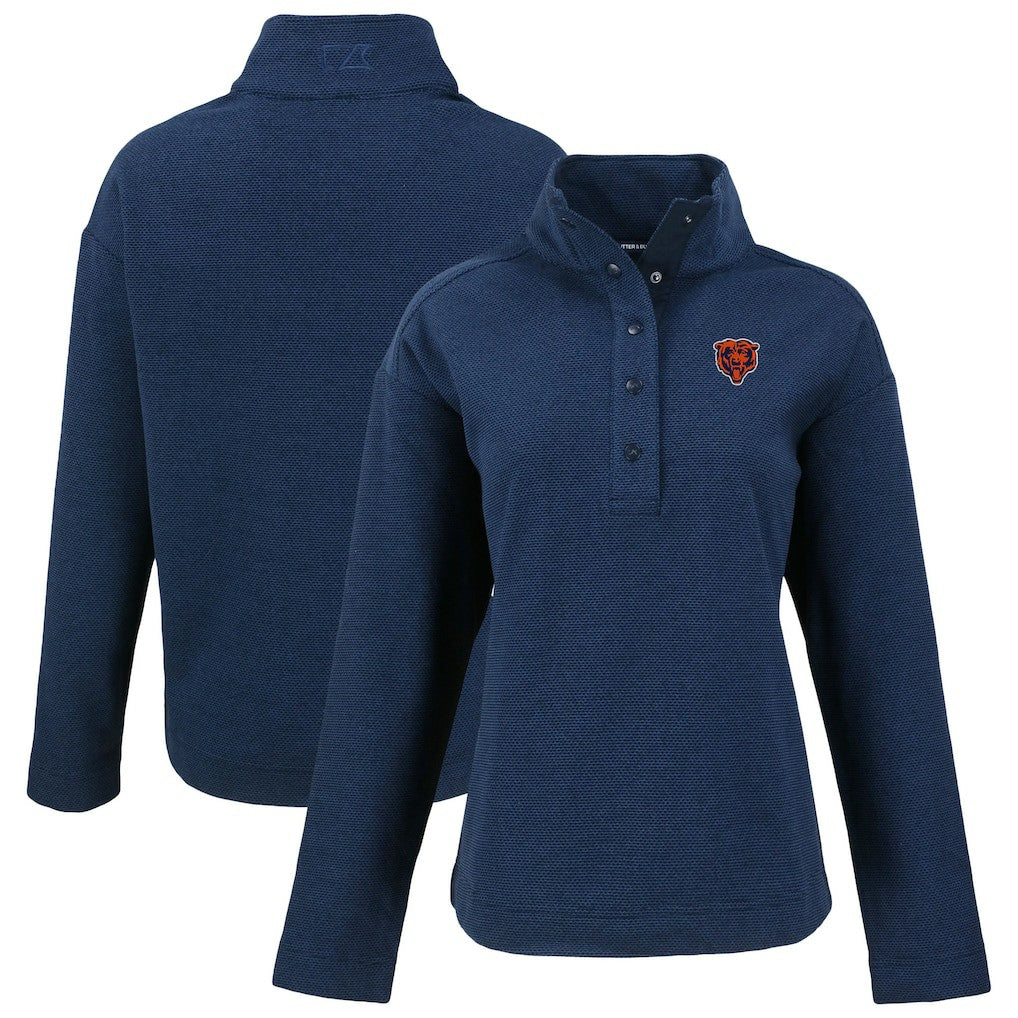 Chicago Bears  Cutter & Buck Women's Hunts Point Eco Half-Snap Sweatshirt