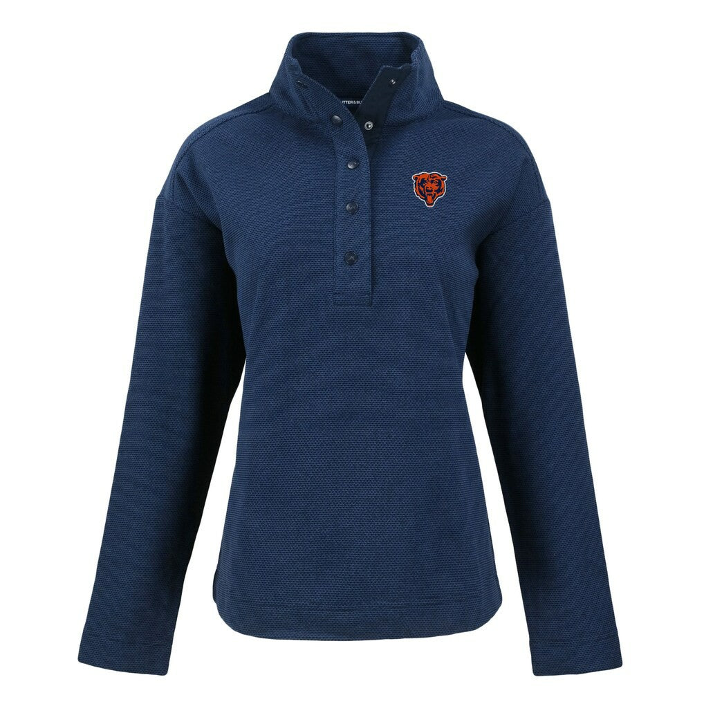 Chicago Bears  Cutter & Buck Women's Hunts Point Eco Half-Snap Sweatshirt