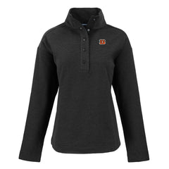 Cincinnati Bengals  Cutter & Buck Women's Hunts Point Eco Half-Snap Sweatshirt