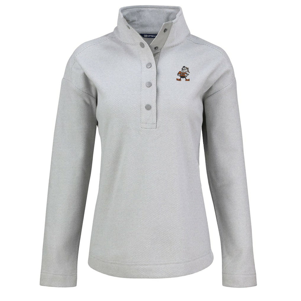 Cleveland Browns  Cutter & Buck Women's Hunts Point Eco Half-Snap Sweatshirt