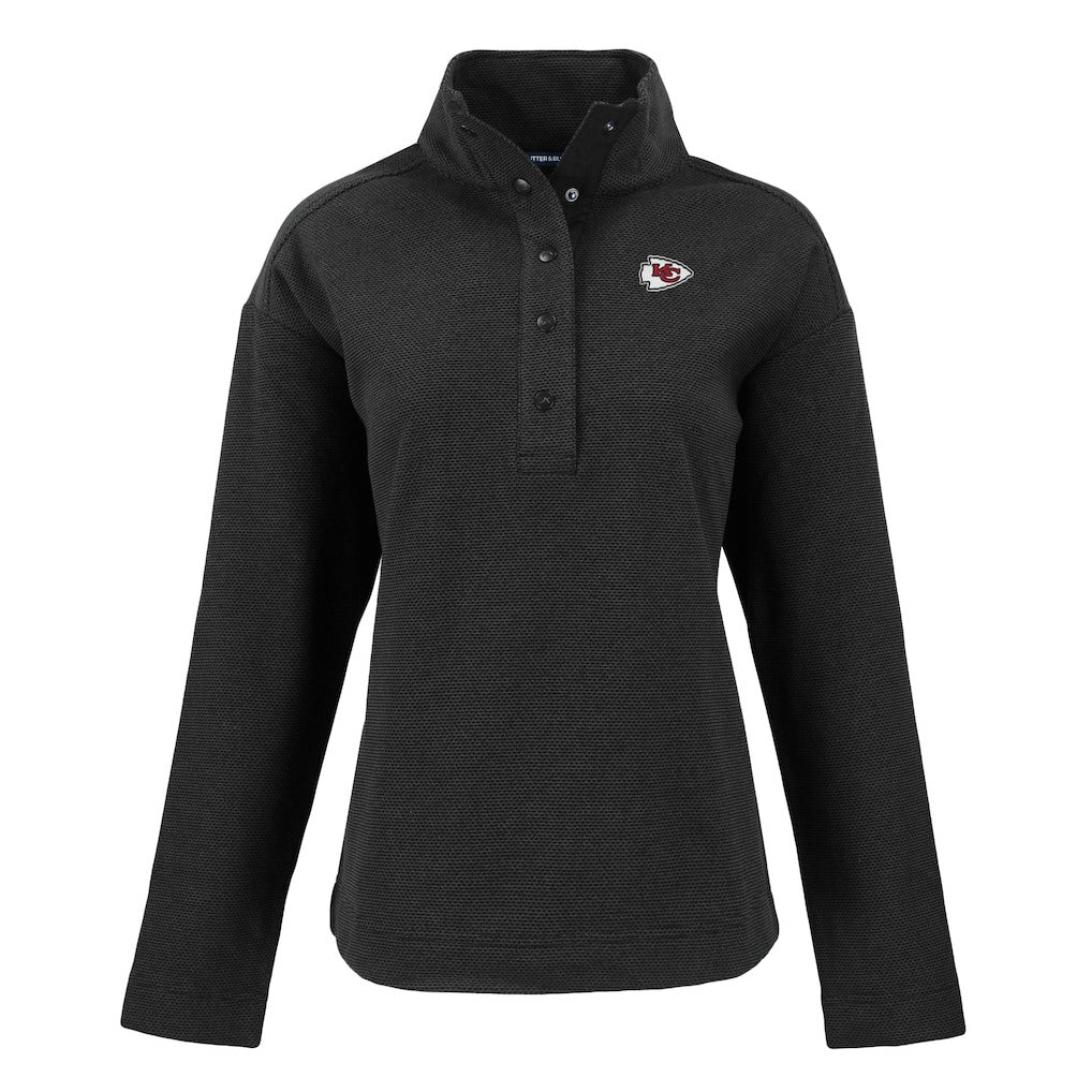 Kansas City Chiefs  Cutter & Buck Women's Hunts Point Eco Half-Snap Sweatshirt