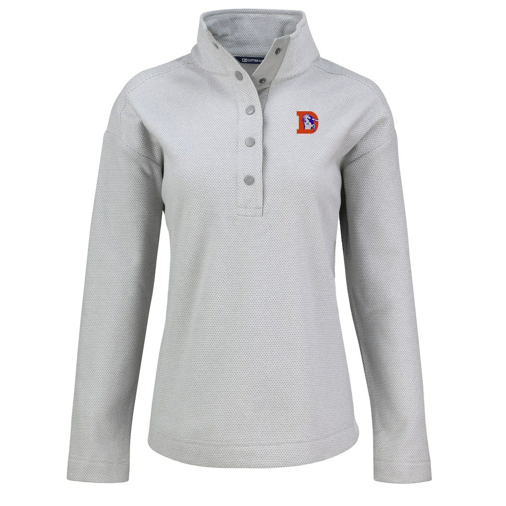 Denver Broncos  Cutter & Buck Women's Hunts Point Eco Half-Snap Sweatshirt