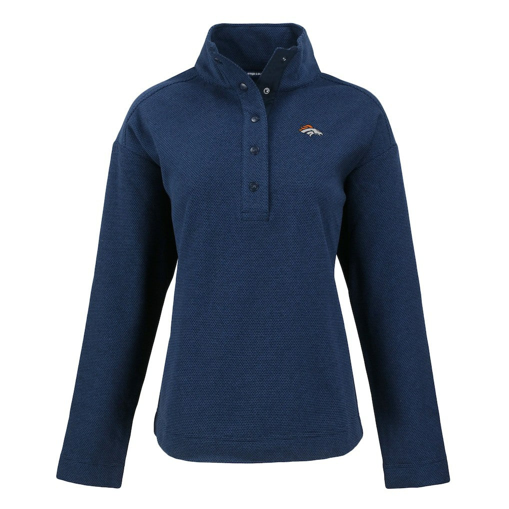 Denver Broncos  Cutter & Buck Women's Hunts Point Eco Half-Snap Sweatshirt