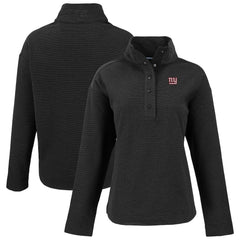 New York Giants  Cutter & Buck Women's Hunts Point Eco Half-Snap Sweatshirt