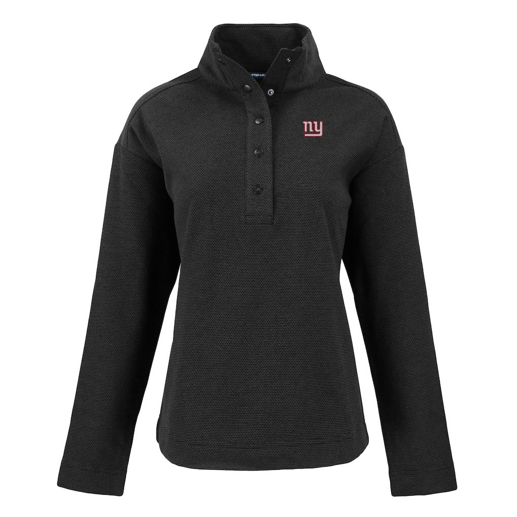 New York Giants  Cutter & Buck Women's Hunts Point Eco Half-Snap Sweatshirt