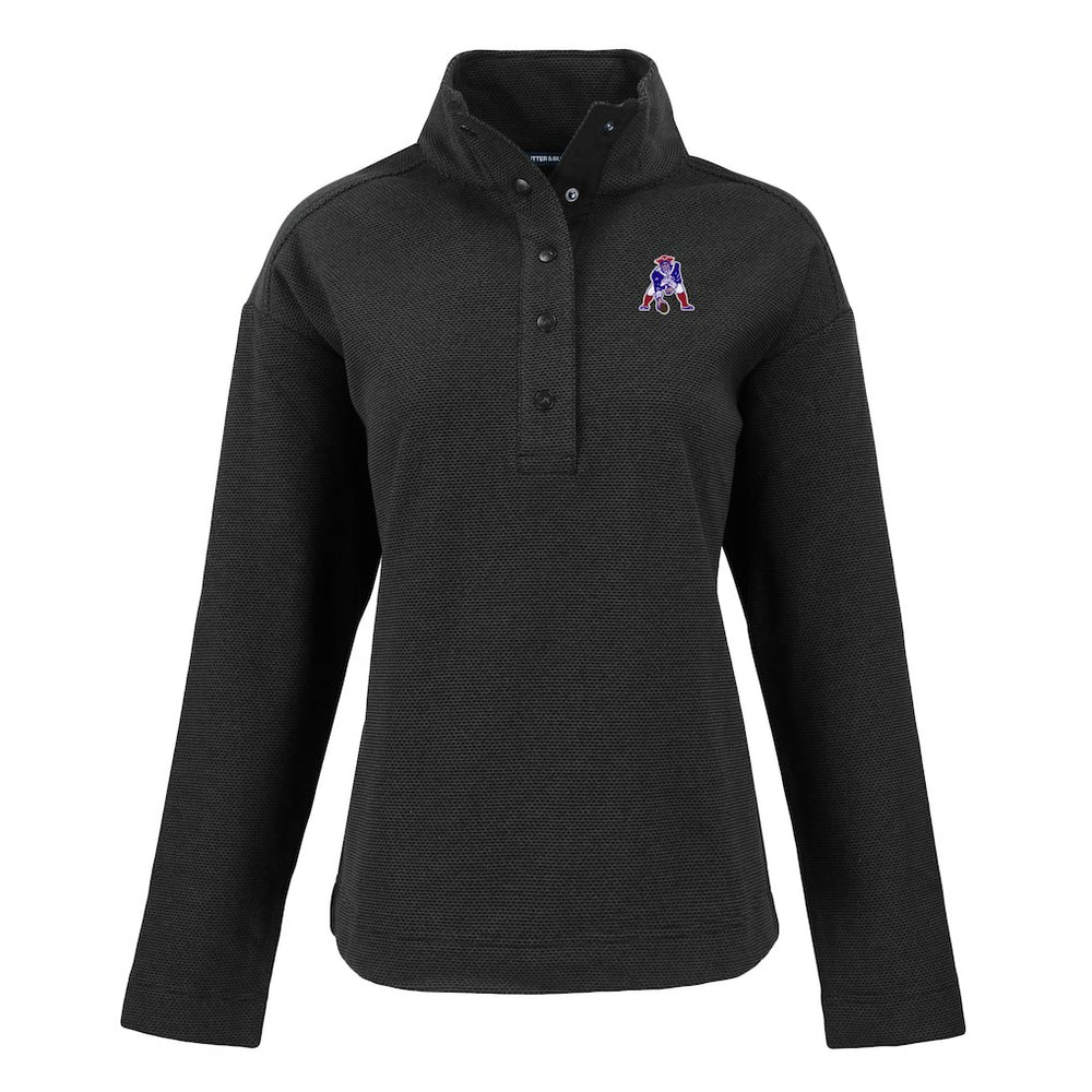 New England Patriots  Cutter & Buck Women's Hunts Point Eco Half-Snap Sweatshirt