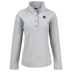New York Giants  Cutter & Buck Women's Hunts Point Eco Half-Snap Sweatshirt