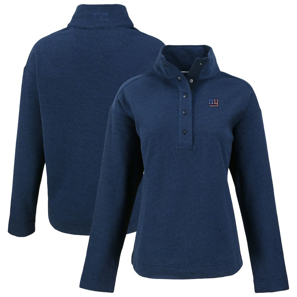 New York Giants  Cutter & Buck Women's Hunts Point Eco Half-Snap Sweatshirt