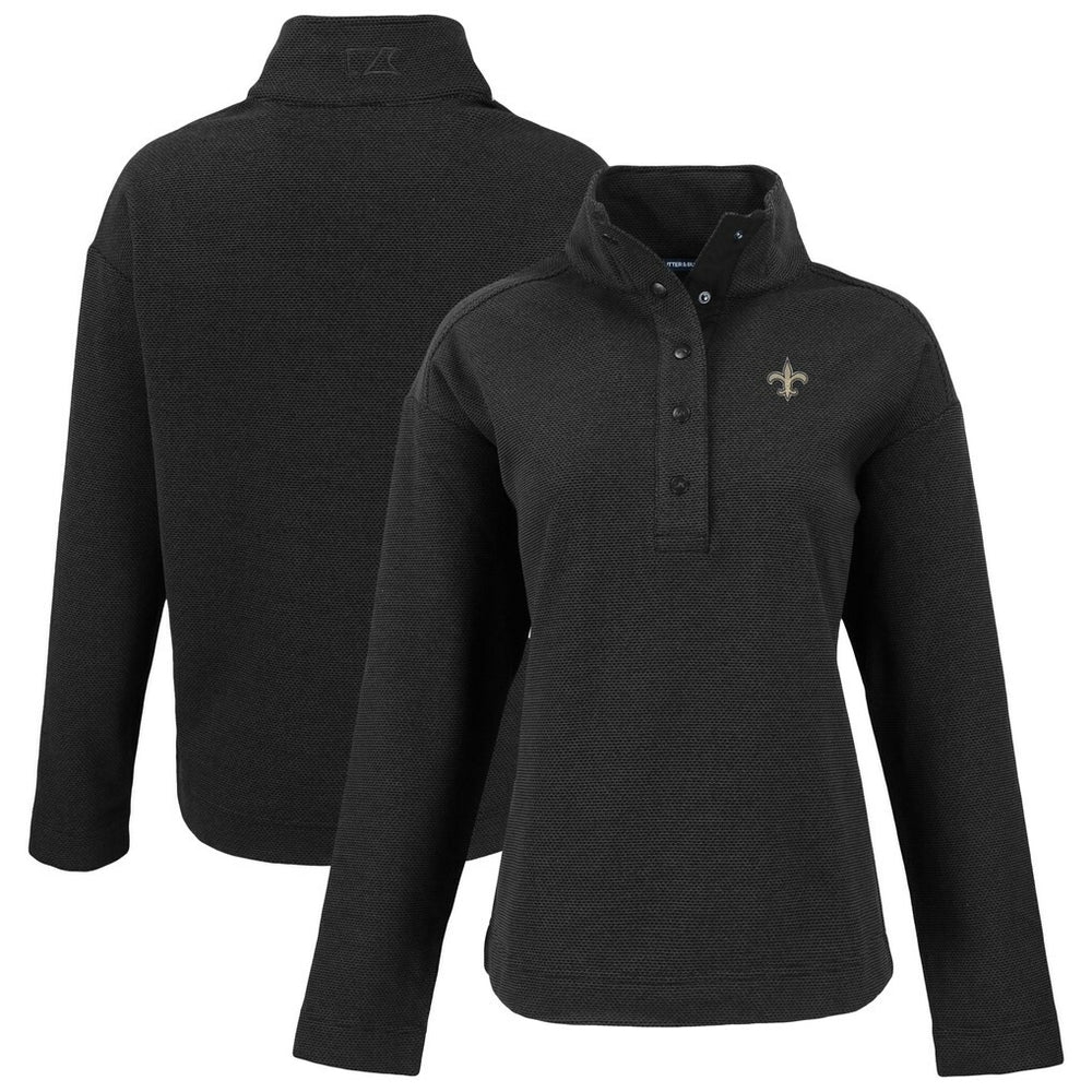 New Orleans Saints  Cutter & Buck Women's Hunts Point Eco Half-Snap Sweatshirt