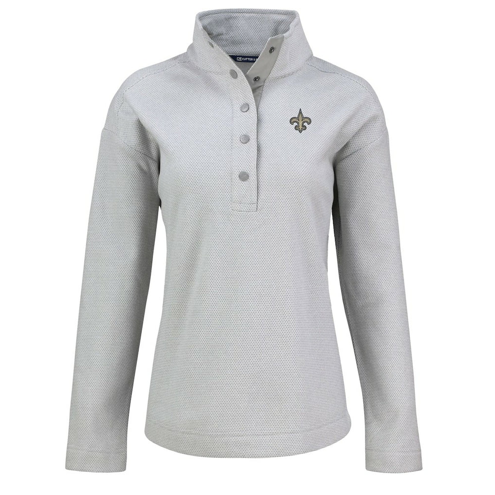 New Orleans Saints  Cutter & Buck Women's Hunts Point Eco Half-Snap Sweatshirt