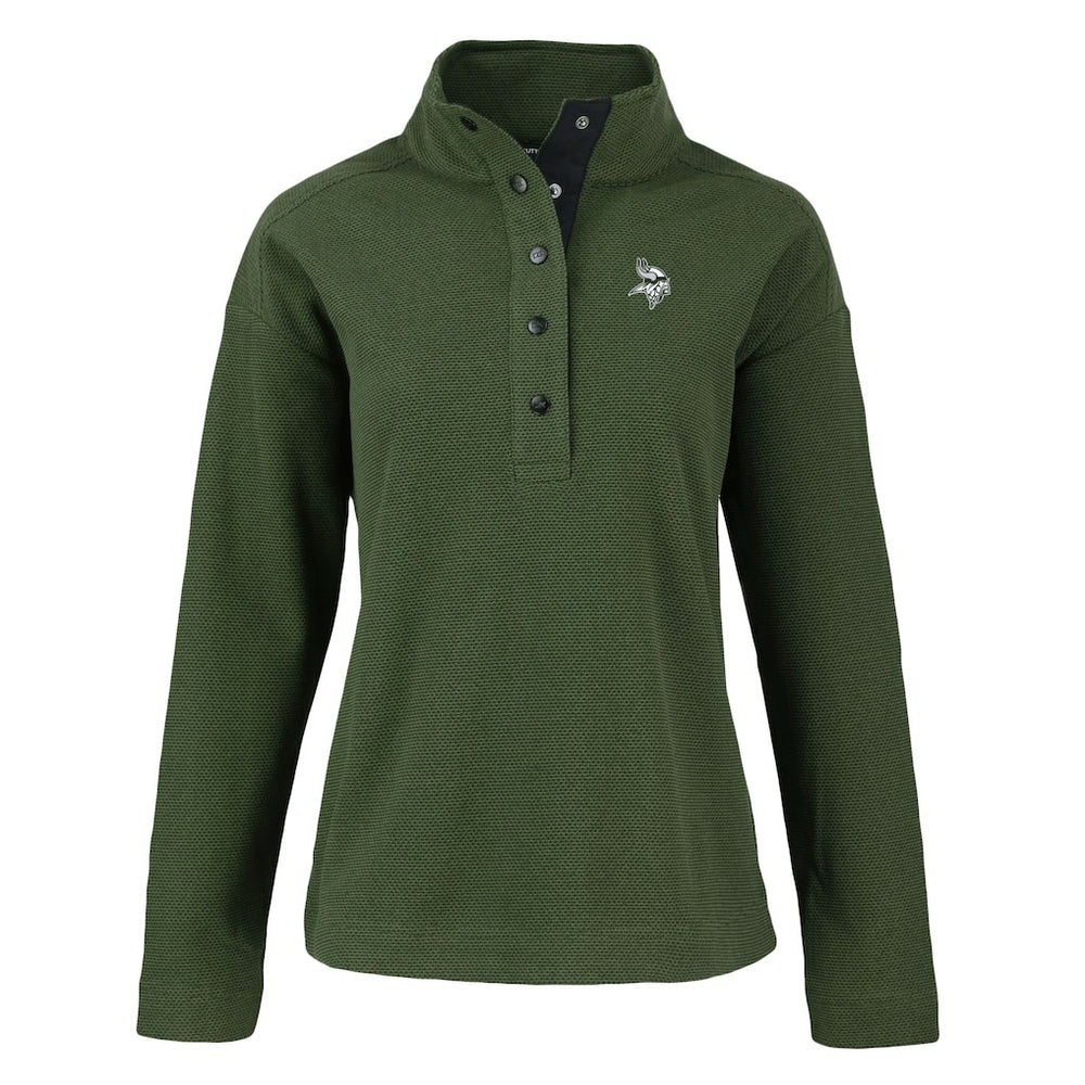 Minnesota Vikings  Cutter & Buck Women's Hunts Point Eco Half-Snap Sweatshirt