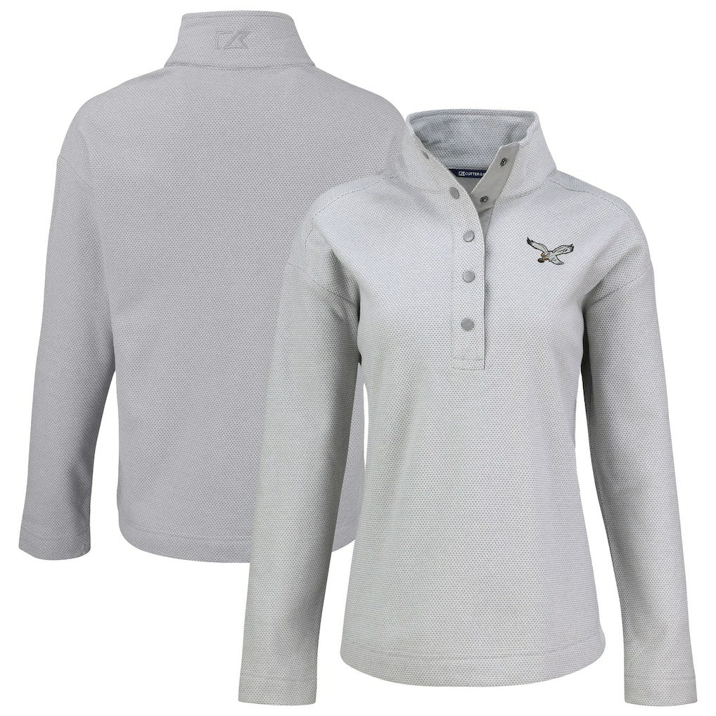 Philadelphia Eagles  Cutter & Buck Women's Hunts Point Eco Half-Snap Sweatshirt