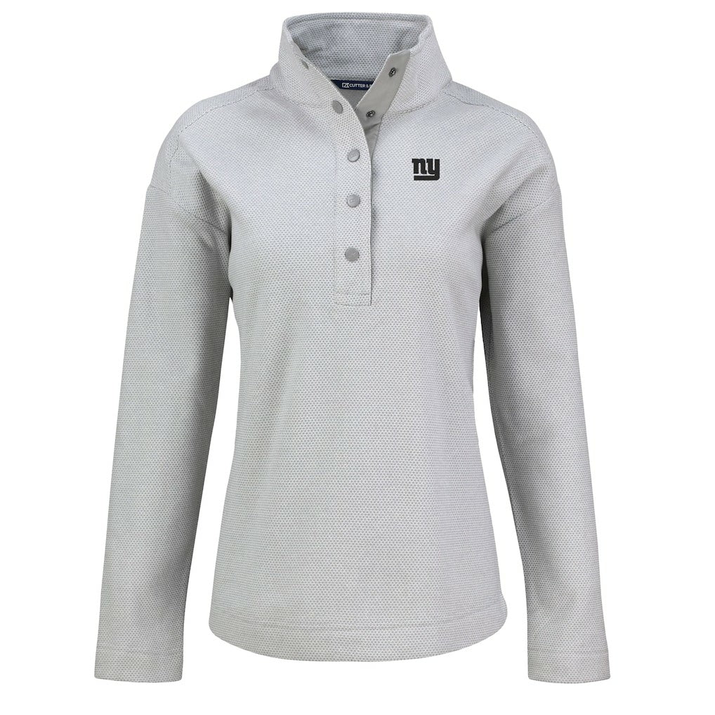 New York Giants  Cutter & Buck Women's Hunts Point Eco Half-Snap Sweatshirt