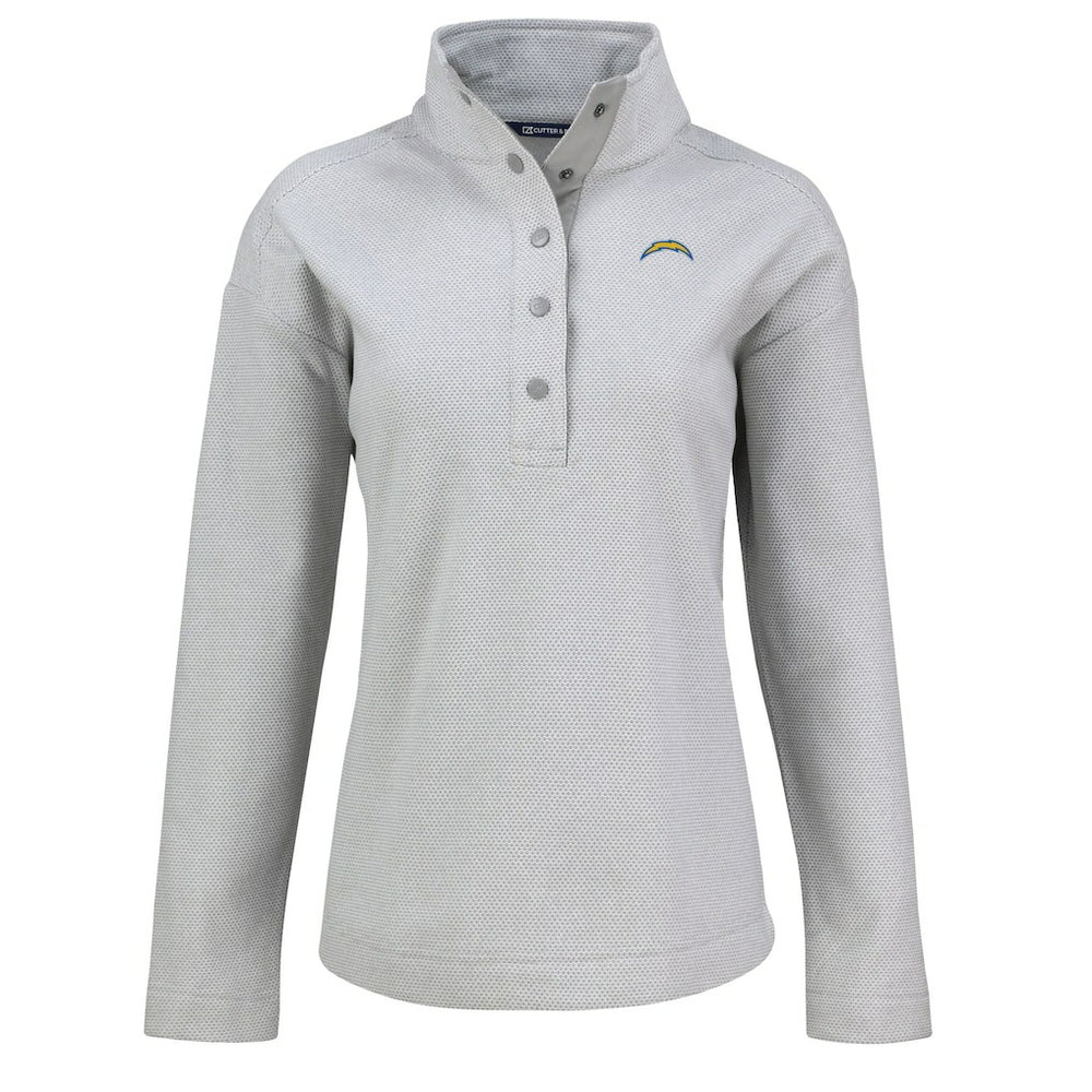 Los Angeles Chargers  Cutter & Buck Women's Hunts Point Eco Half-Snap Sweatshirt