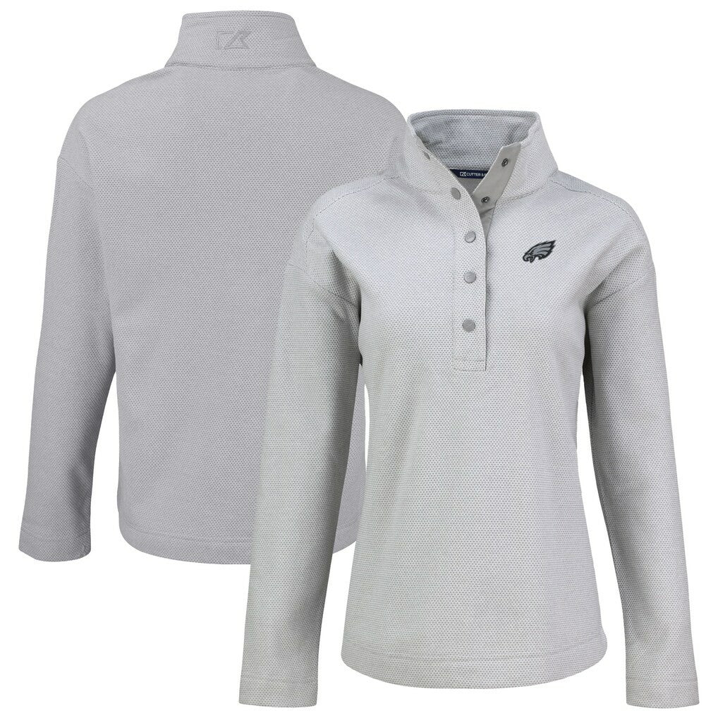 Philadelphia Eagles  Cutter & Buck Women's Hunts Point Eco Half-Snap Sweatshirt