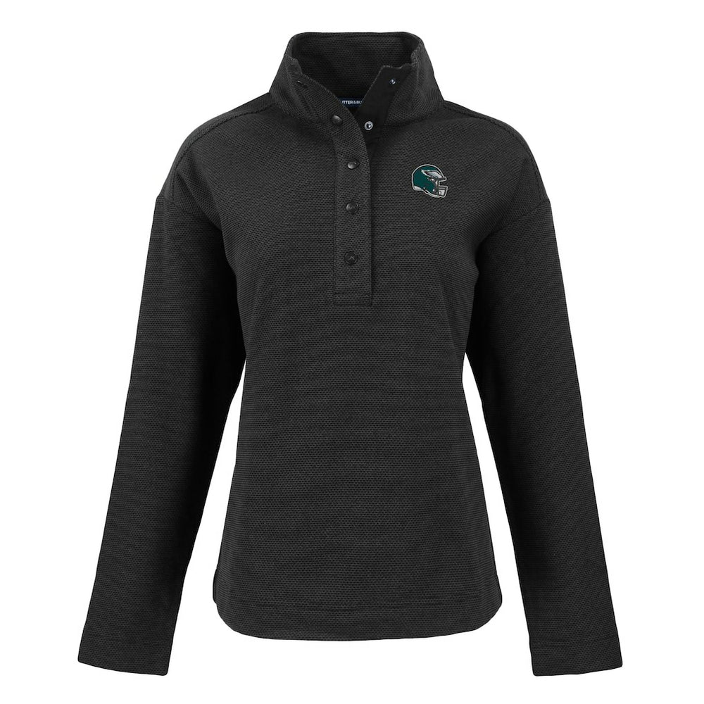 Philadelphia Eagles  Cutter & Buck Women's Hunts Point Eco Half-Snap Sweatshirt