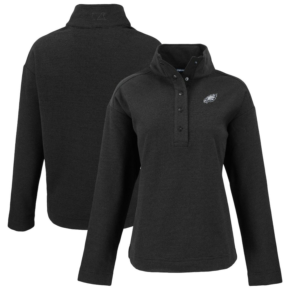 Philadelphia Eagles  Cutter & Buck Women's Hunts Point Eco Half-Snap Sweatshirt