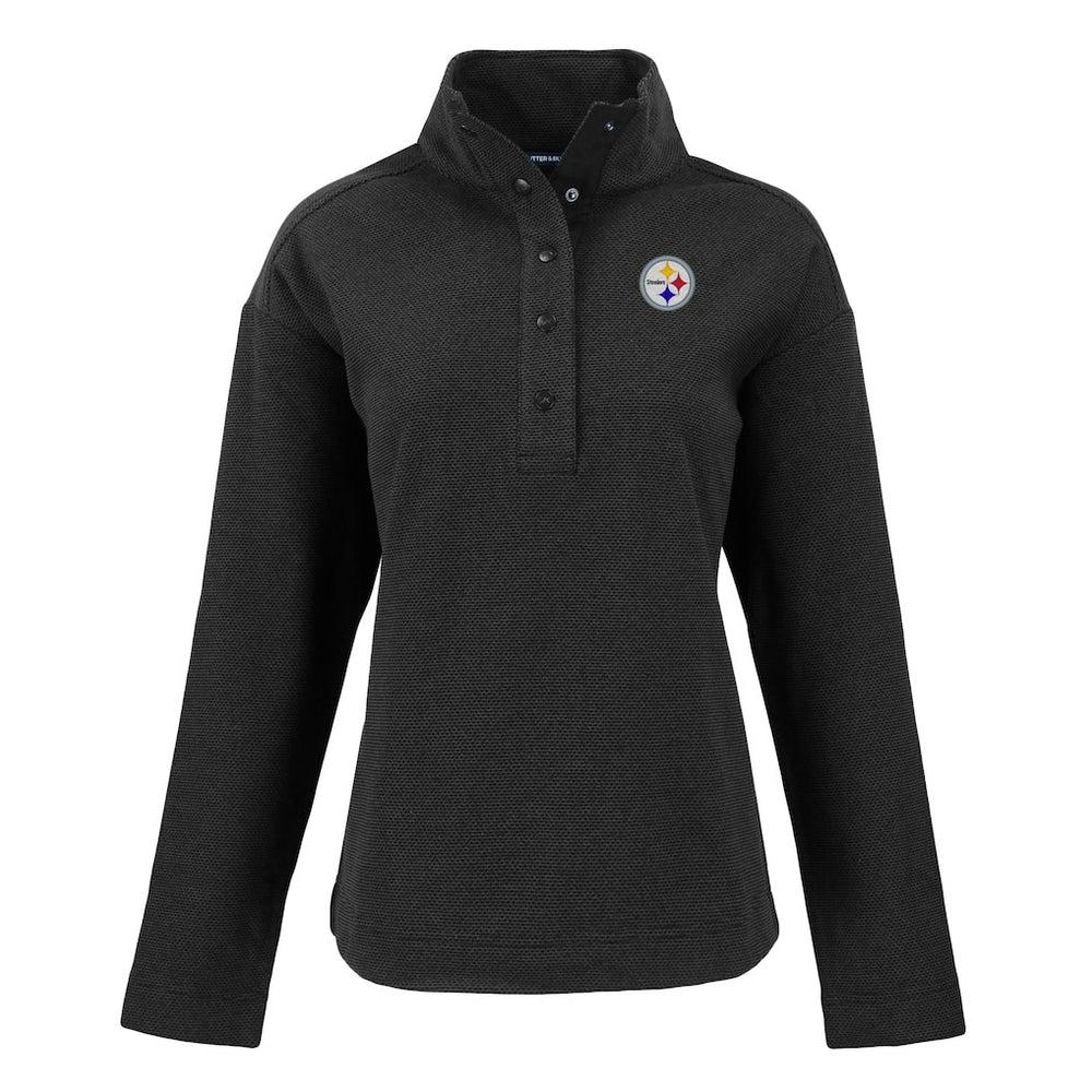 Pittsburgh Steelers  Cutter & Buck Women's Hunts Point Eco Half-Snap Sweatshirt