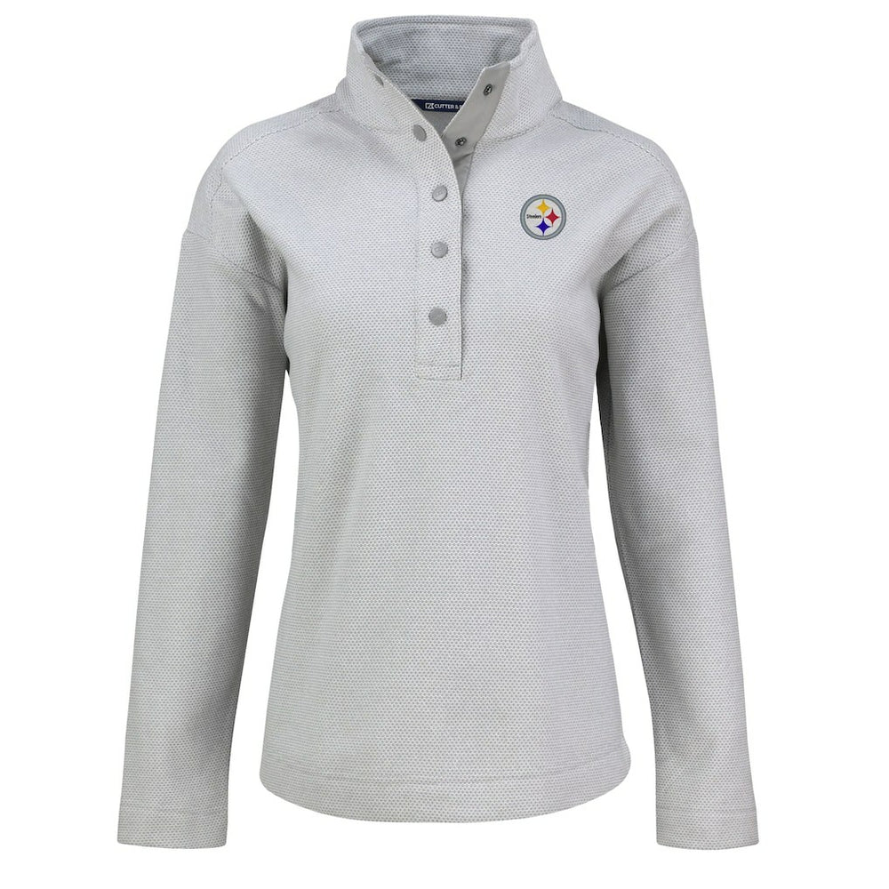 Pittsburgh Steelers  Cutter & Buck Women's Hunts Point Eco Half-Snap Sweatshirt