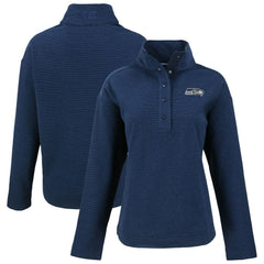 Seattle Seahawks  Cutter & Buck Women's Hunts Point Eco Half-Snap Sweatshirt
