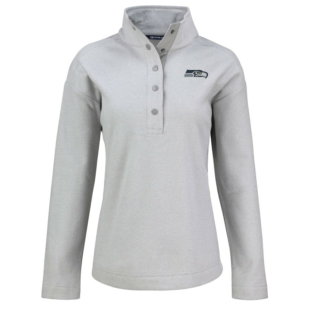 Seattle Seahawks  Cutter & Buck Women's Hunts Point Eco Half-Snap Sweatshirt